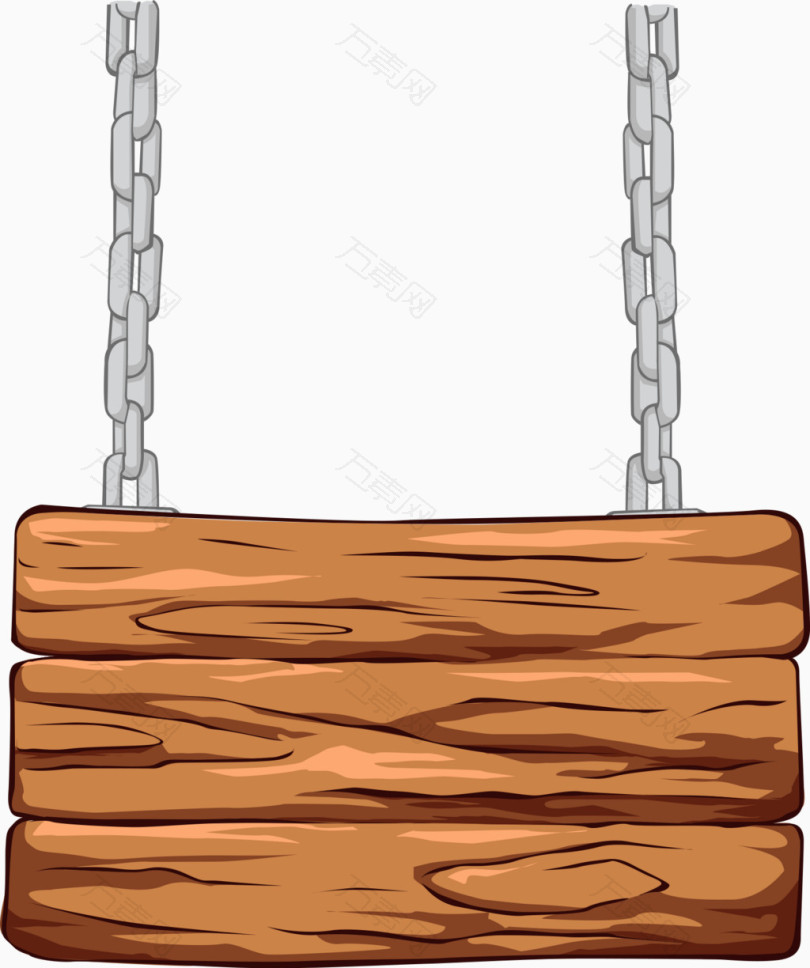 矢量铁链木质板