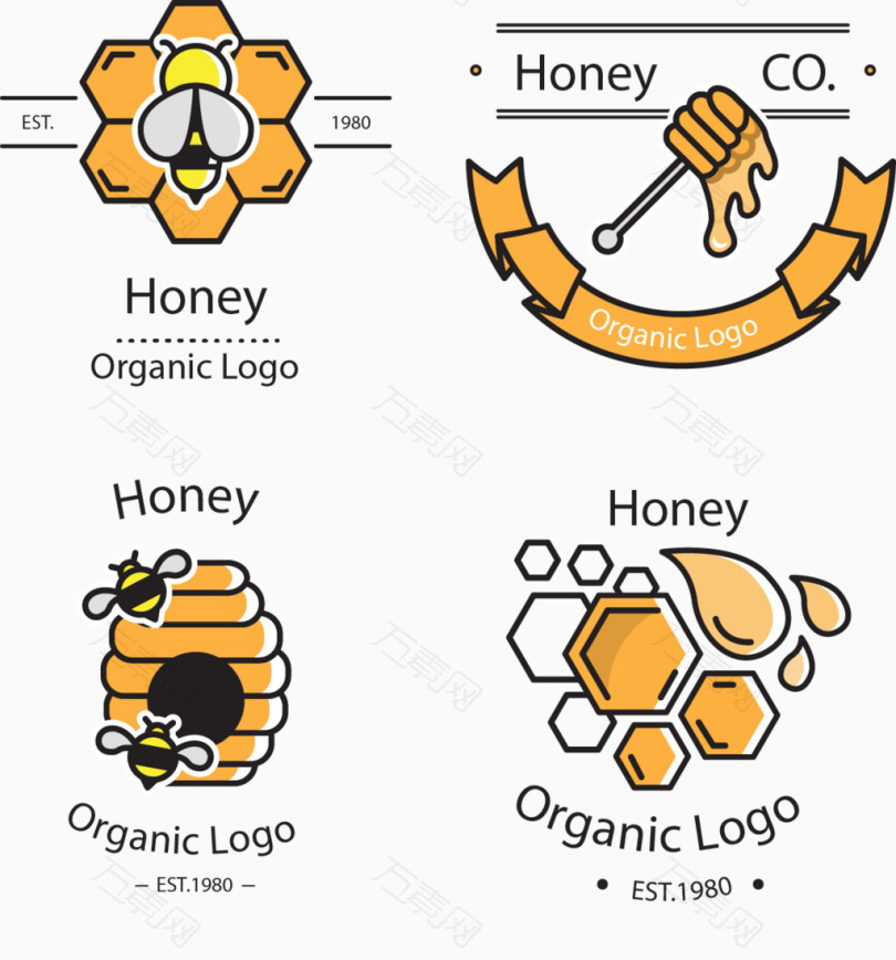 矢量手绘蜂蜜图标