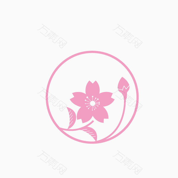 樱花花纹淡粉色