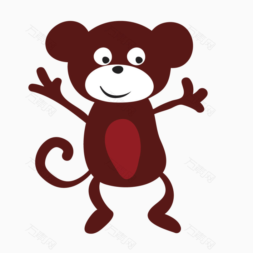 卡通棕色小猴子