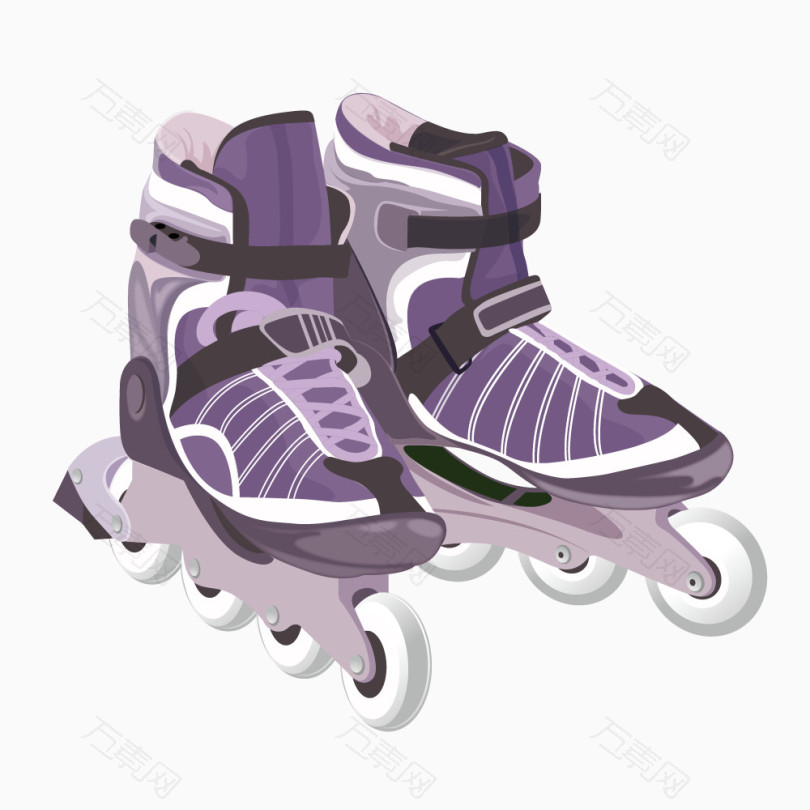 深紫色矢量旱冰鞋