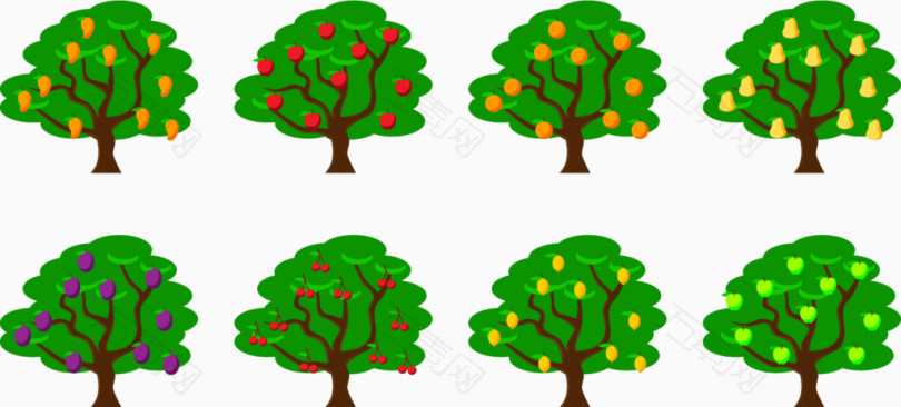 矢量图几颗果树
