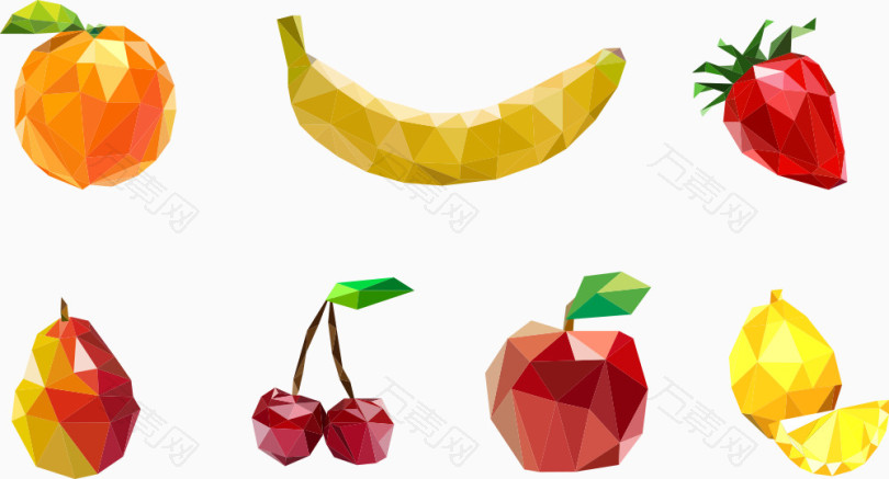 矢量三角形水果