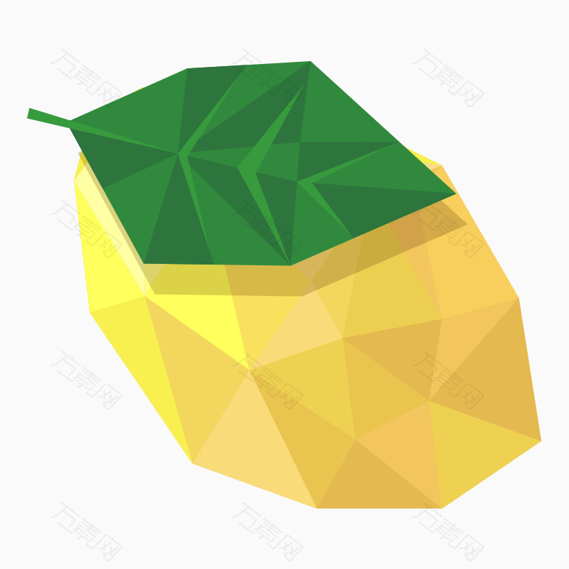 卡通水果多边形柠檬
