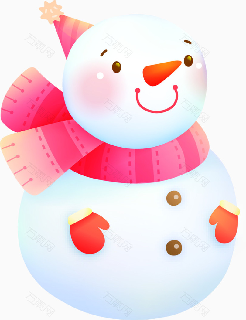 粉色装饰雪人