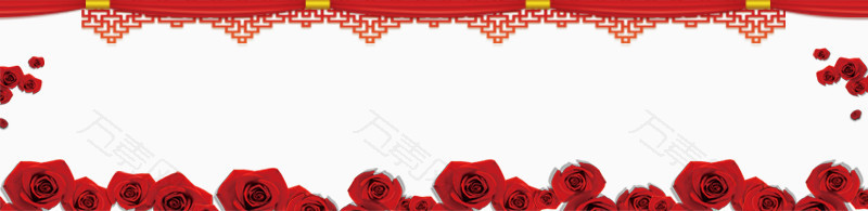 红色复古玫瑰花边框