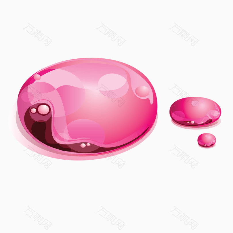 粉红水滴矢量图