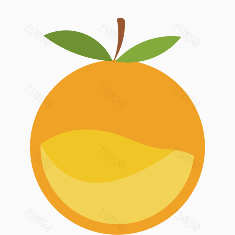 矢量黄色橙子饮品图标