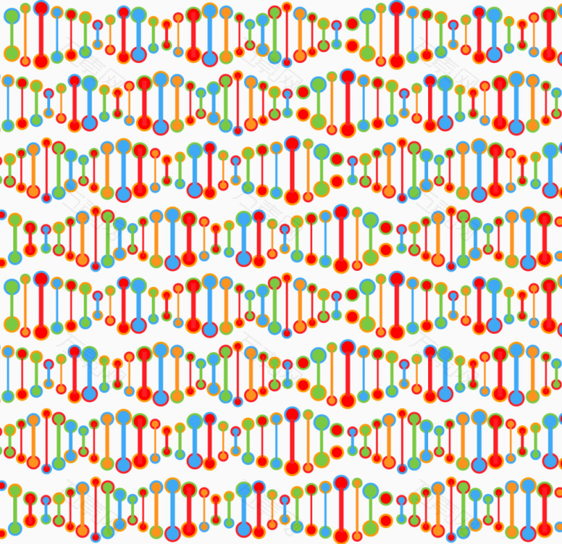矢量手绘DNA排列平铺背景