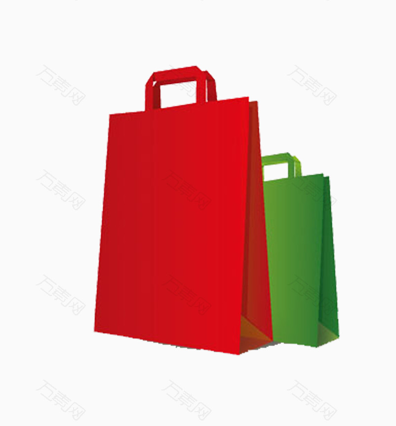 红色绿色手提袋购物袋