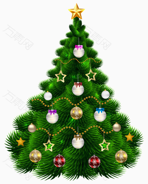 装饰漂亮圣诞树