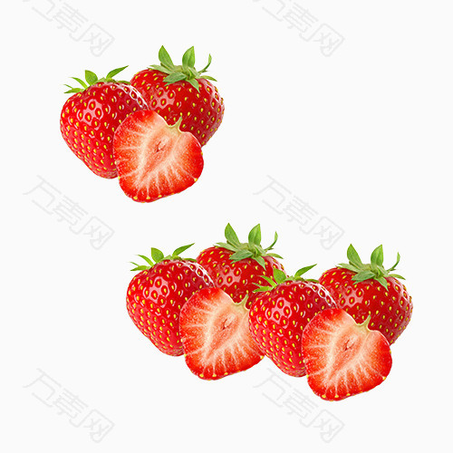 诱人的新鲜健康几个红色草莓