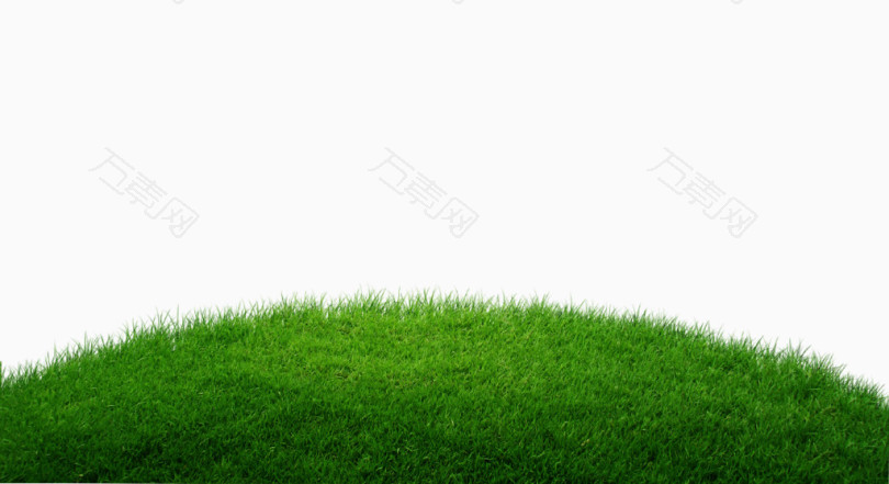 弧形绿草地免抠素材
