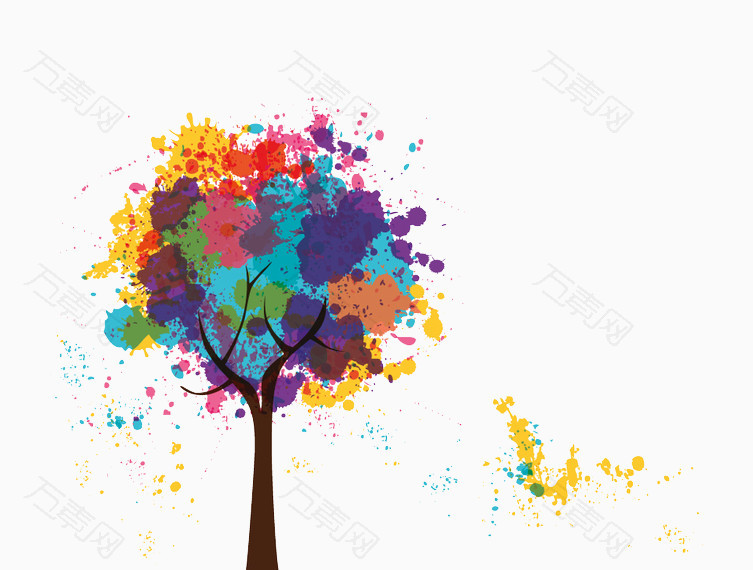喷绘彩色许愿树