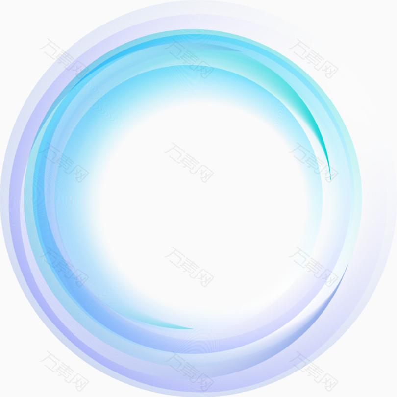矢量手绘蓝色圆环