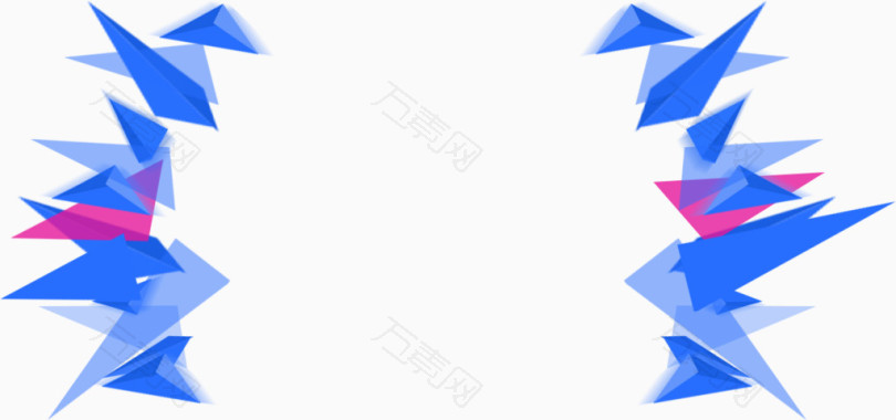 蓝色棱形三角形漂浮素材