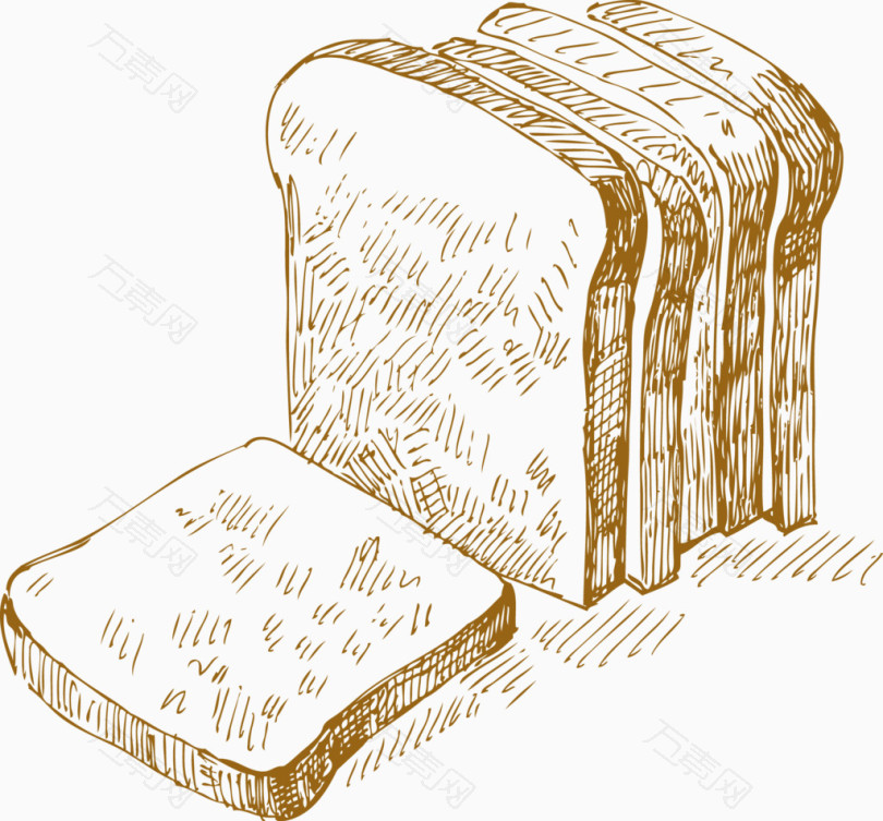手绘面包切片装饰设计