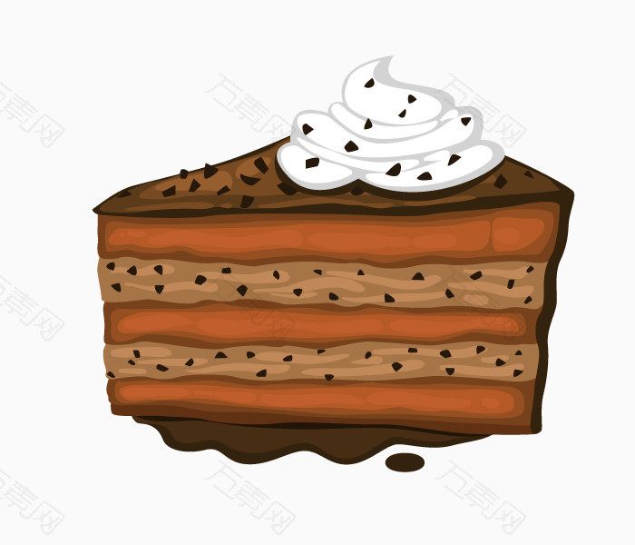 卡通手绘巧克力三角蛋糕
