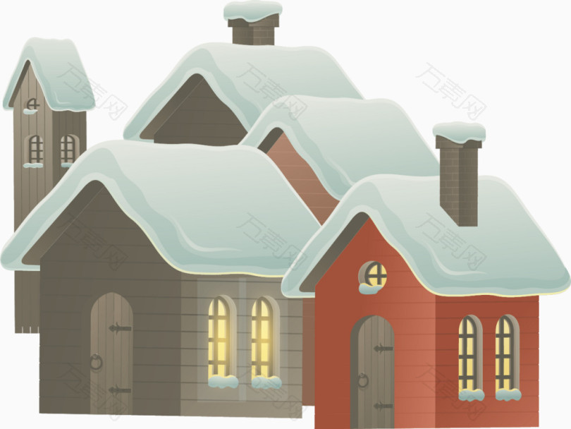 大雪房子冬季素材