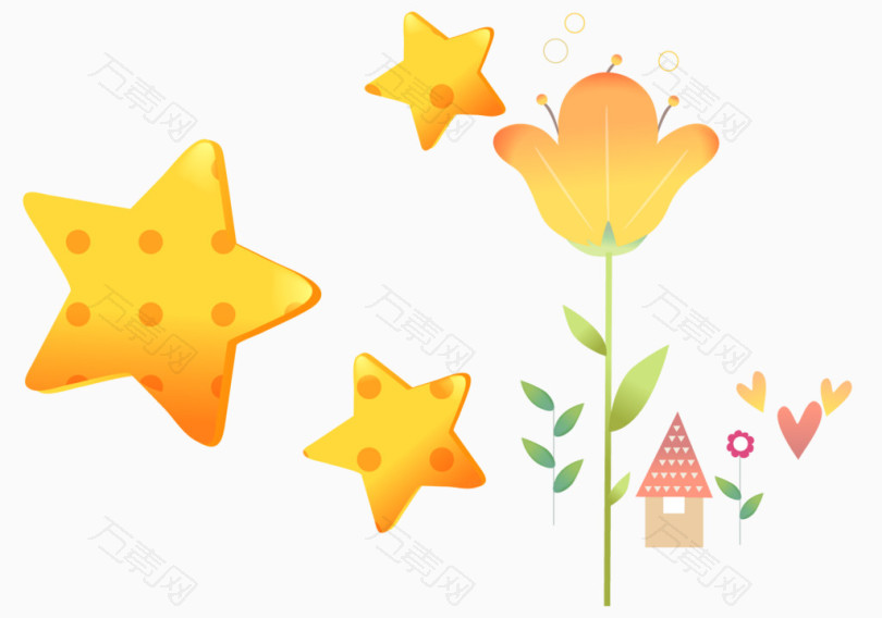 黄色五角星花朵