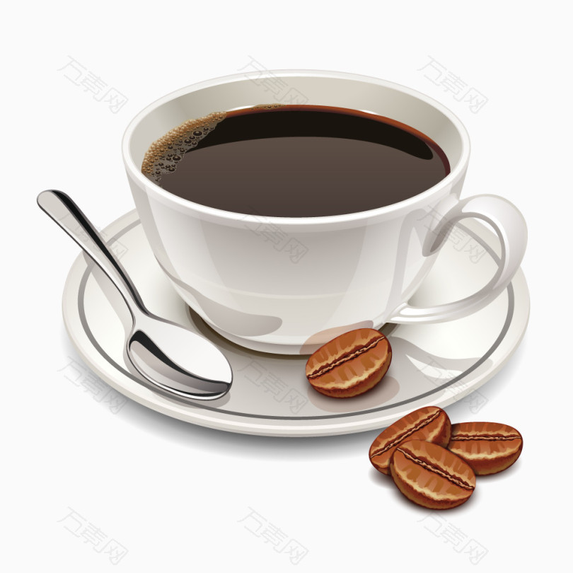 咖啡杯咖啡豆喝咖啡