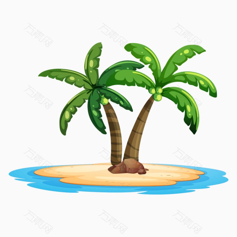 夏日元素卡通椰子树