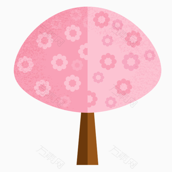 卡通樱树卡通粉色树木