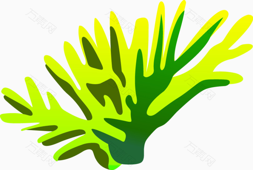 手绘绿色珊瑚图案