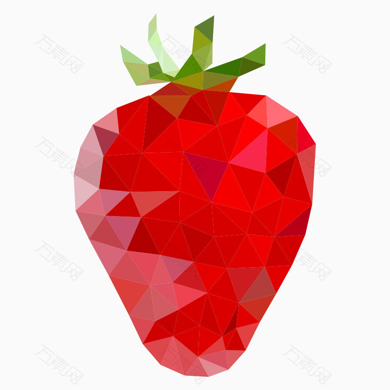 卡通水果多边形水果草莓