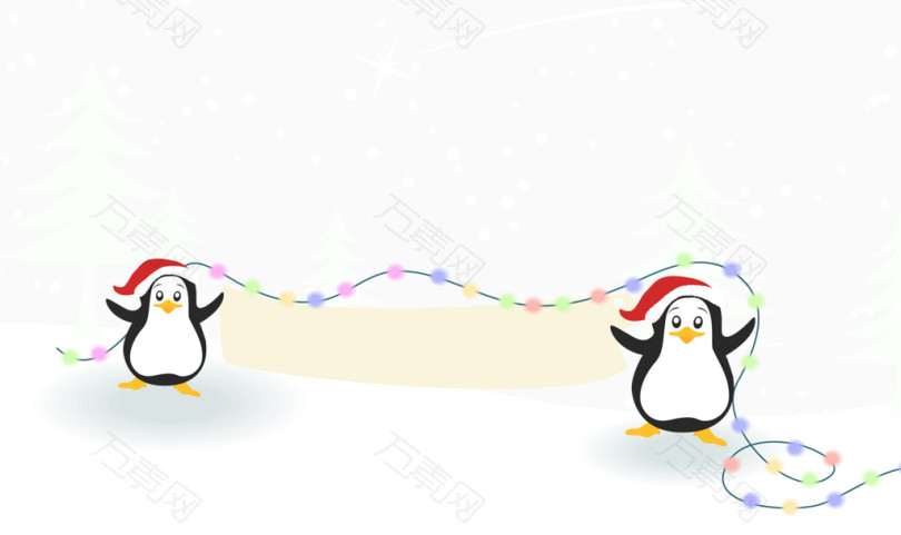 玩耍在雪地上的企鹅