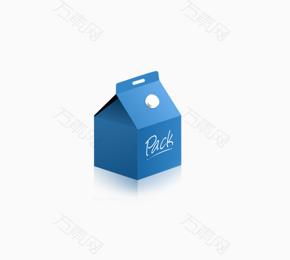 蓝色牛奶包装盒