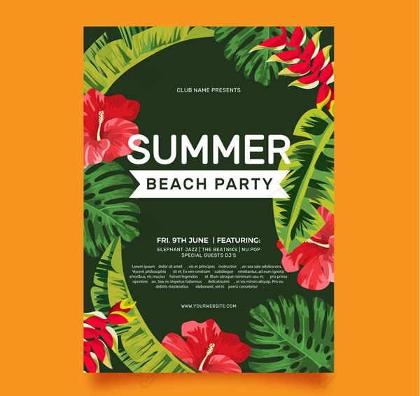 夏季沙滩派对传单