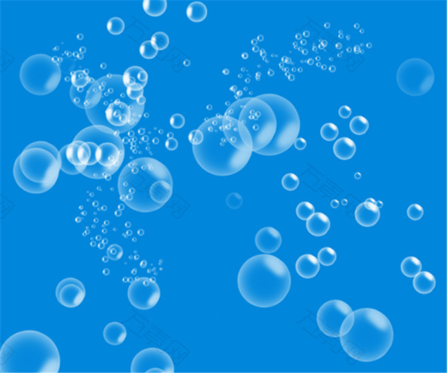蓝色透明的气泡和泡泡PS笔刷
