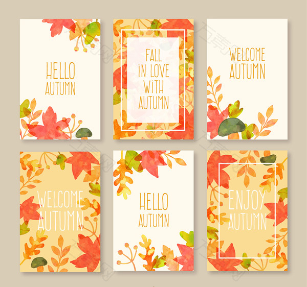 秋季叶子卡片