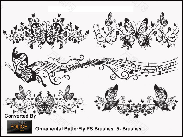 蝴蝶图案PS笔刷