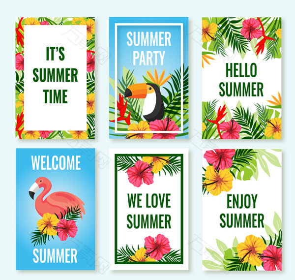 热带夏季卡片