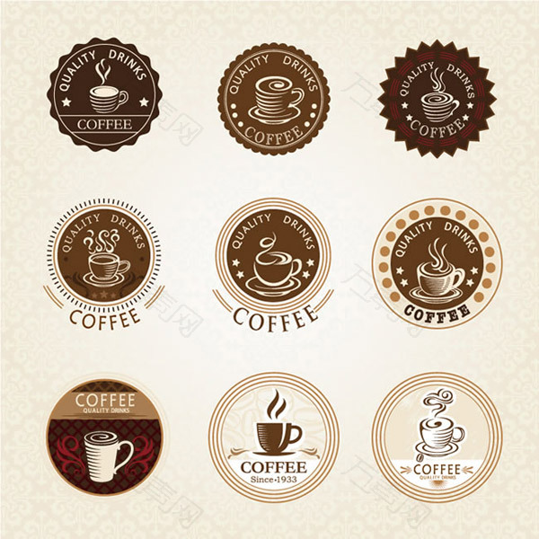 优质咖啡标签矢量